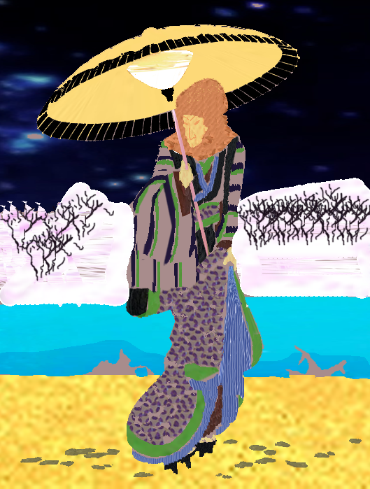 Un paysage réalisé avec le logiciel Photoshop.